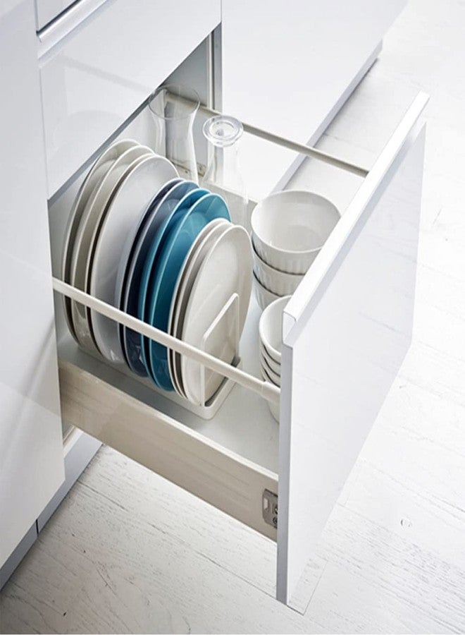 MINGFANITY Plate Home Accented Storage Rack, Plate Holders Organizer, Metal Dish Storage Dying Display Rack for Cabinet, Counter and Cupboard, White - Image 5